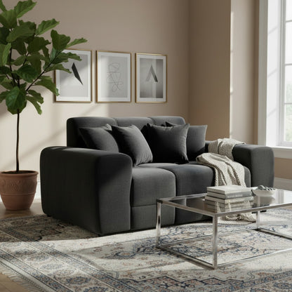 Jacob Black Fabric 2 Seater Sofa
