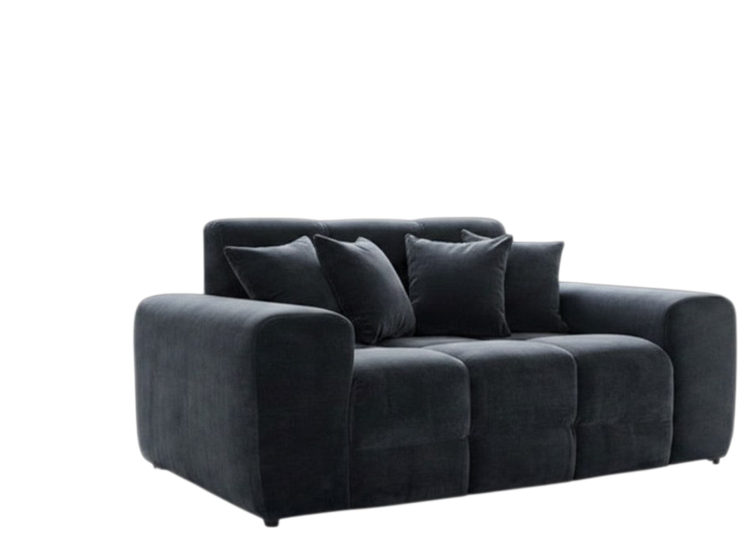Jacob Black Fabric 2 Seater Sofa