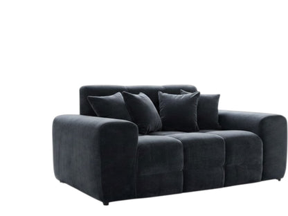 Jacob Black Fabric 2 Seater Sofa