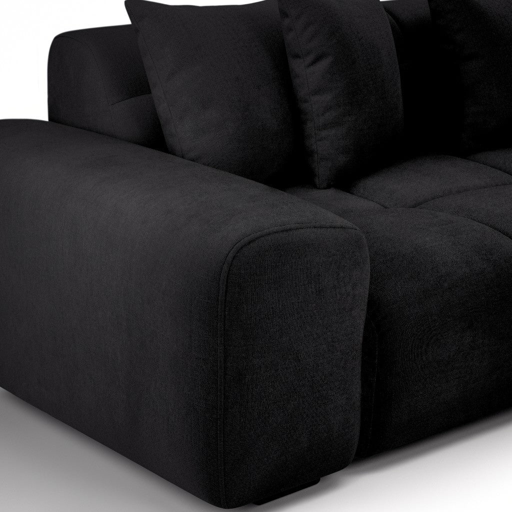Jacob Black Fabric 2 Seater Sofa
