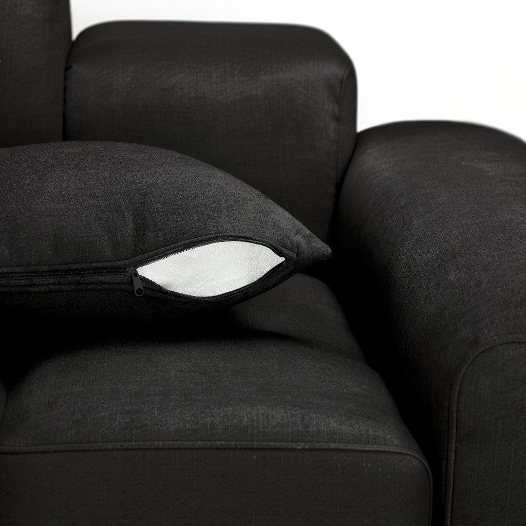 Jacob Black Fabric 3 Seater Sofa