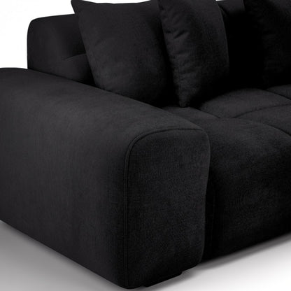 Jacob Black Fabric 4 Seater Sofa