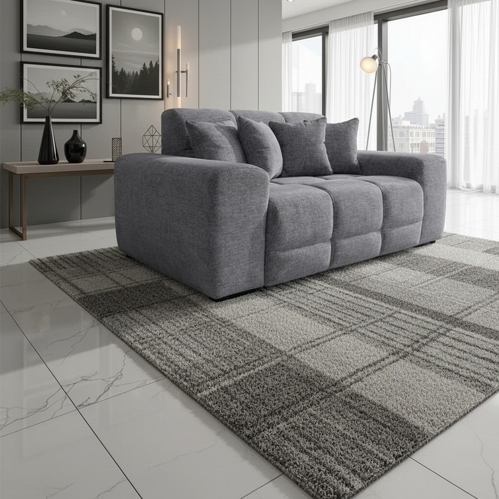 Jacob Grey Fabric 2 Seater Sofa
