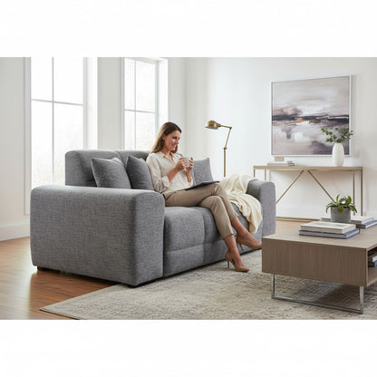 Jacob Grey Fabric 2 Seater Sofa