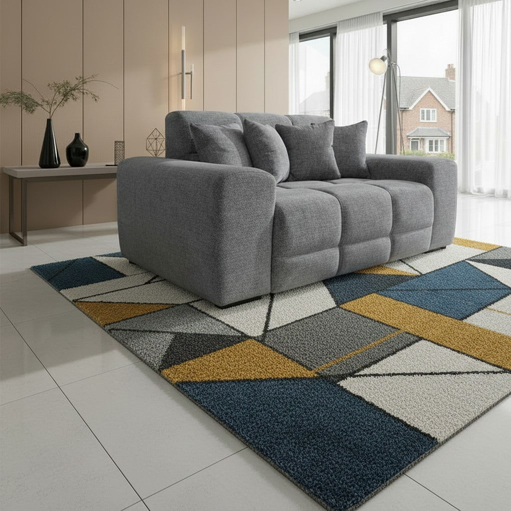 Jacob Grey Fabric 2 Seater Sofa