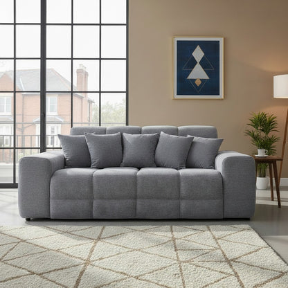 Jacob Grey Fabric 3 Seater Sofa