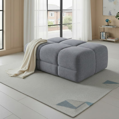 Jacob Grey Fabric Footstool