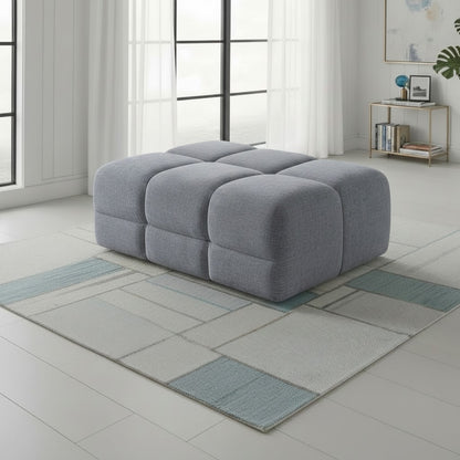 Jacob Grey Fabric Footstool