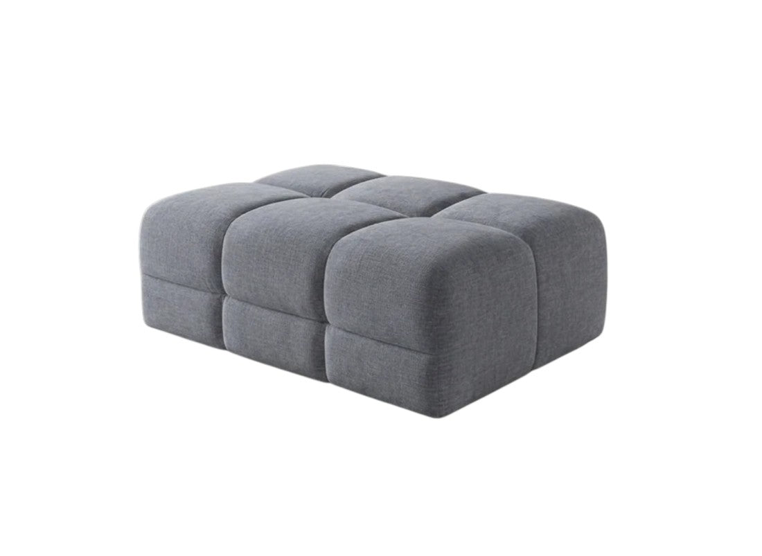 Jacob Grey Fabric Footstool