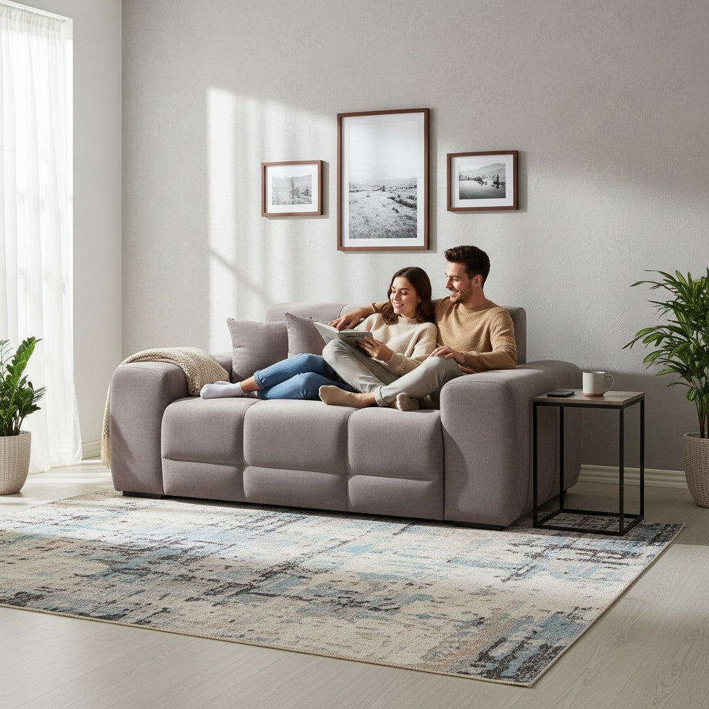 Jacob Mocha Brown Fabric 2 Seater Sofa