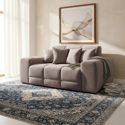 Jacob Mocha Brown Fabric 2 Seater Sofa