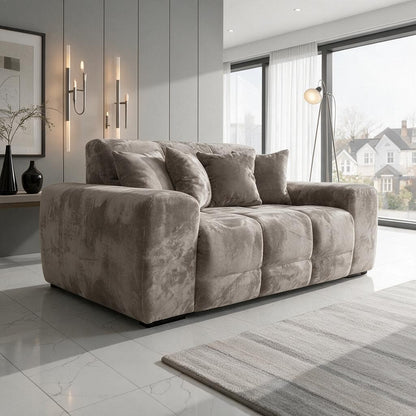 Jacob Mocha Brown Fabric 2 Seater Sofa