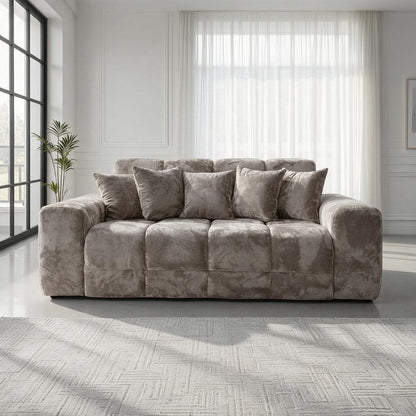 Jacob Mocha Brown Fabric 3 Seater Sofa