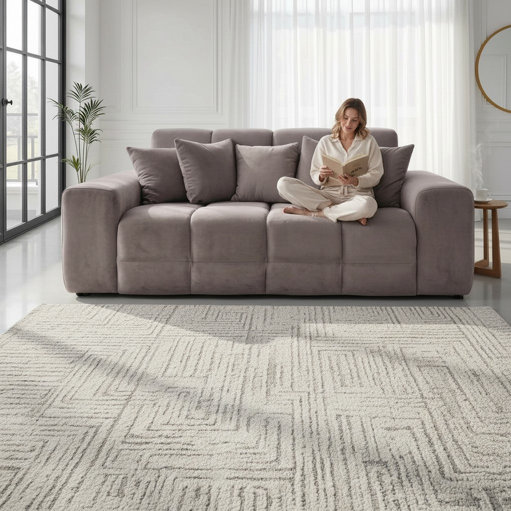 Jacob Mocha Brown Fabric 3 Seater Sofa