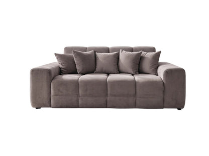 Jacob Mocha Brown Fabric 3 Seater Sofa