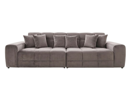 Jacob Mocha Brown Fabric 4 Seater Sofa