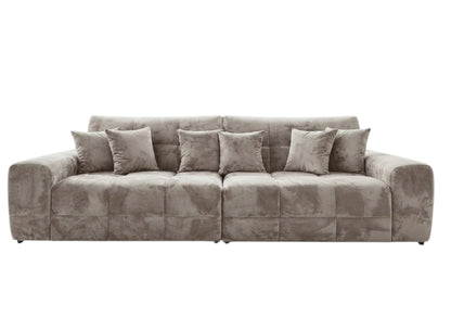 Jacob Mocha Brown Fabric 4 Seater Sofa