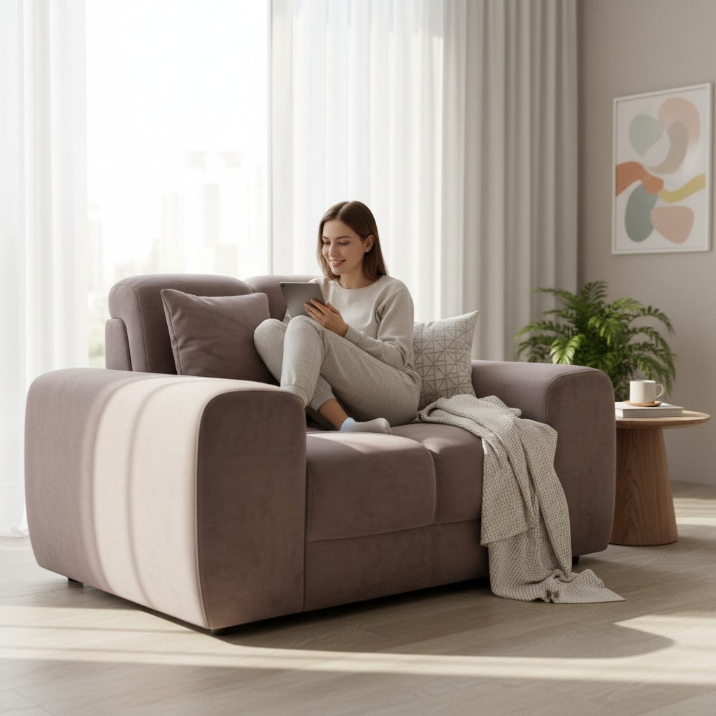 Jacob Mocha Brown Fabric Armchair