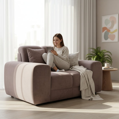 Jacob Mocha Brown Fabric Armchair