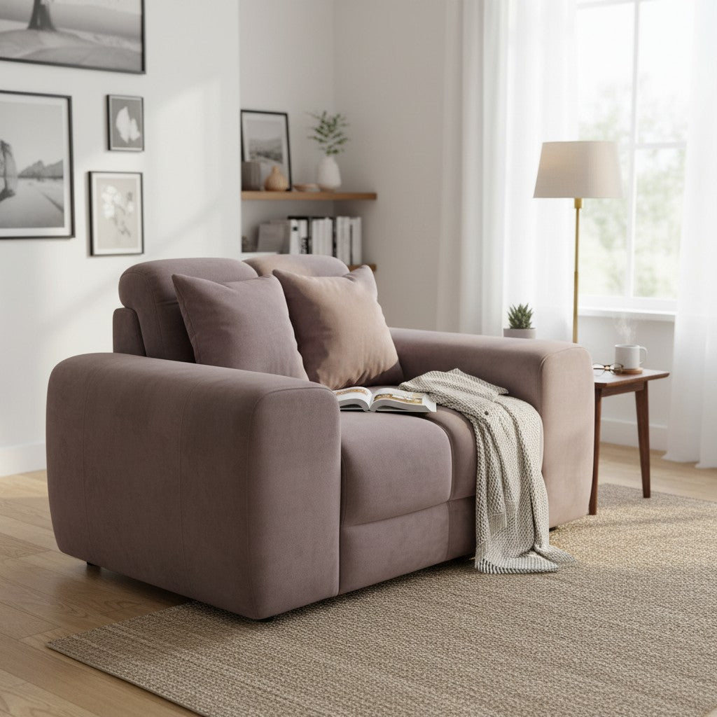 Jacob Mocha Brown Fabric Armchair