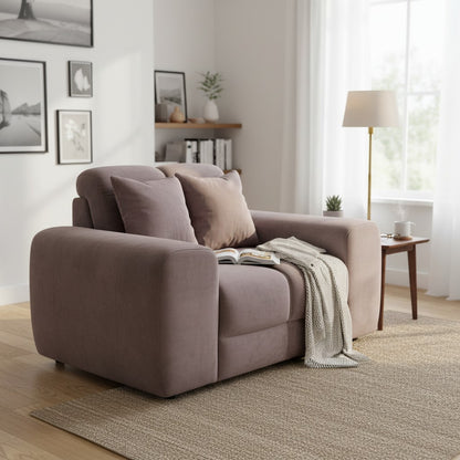Jacob Mocha Brown Fabric Armchair