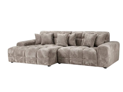 Jacob Mocha Brown Fabric Left Hand Facing Corner Sofa