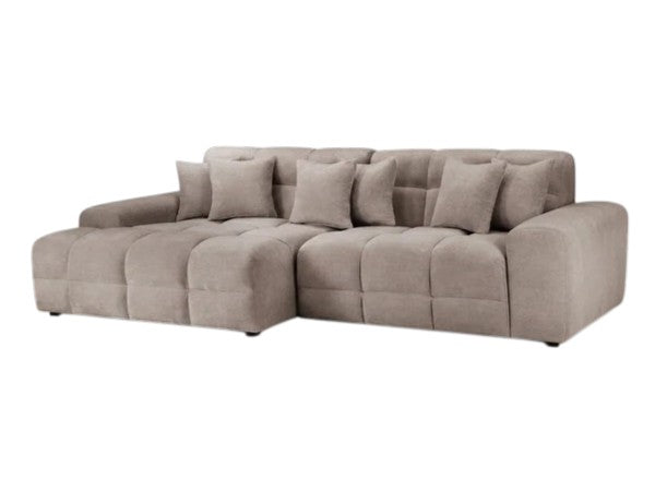 Jacob Mocha Brown Fabric Left Hand L-Shape Corner Sofa