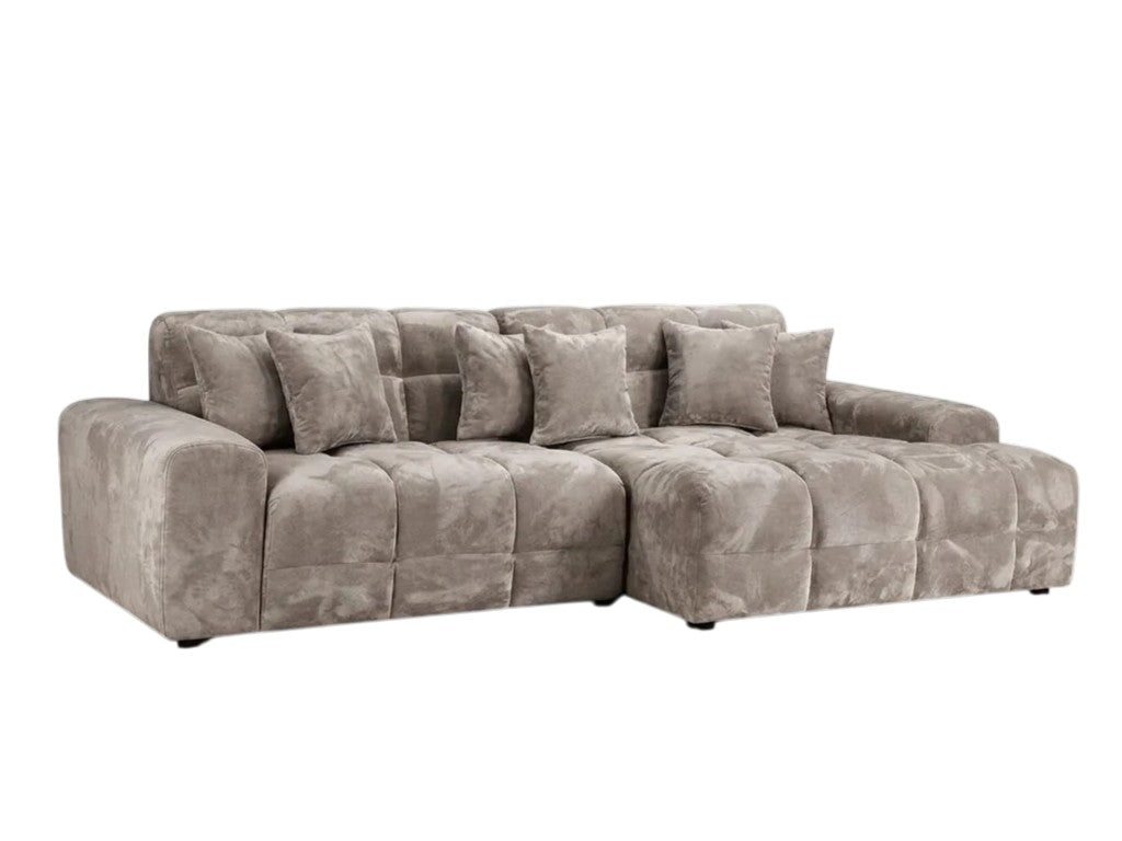 Jacob Mocha Brown Fabric Right Hand Facing Corner Sofa