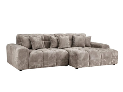 Jacob Mocha Brown Fabric Right Hand Facing Corner Sofa