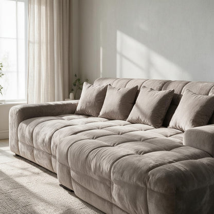 Jacob Mocha Brown Fabric Right Hand Facing Corner Sofa