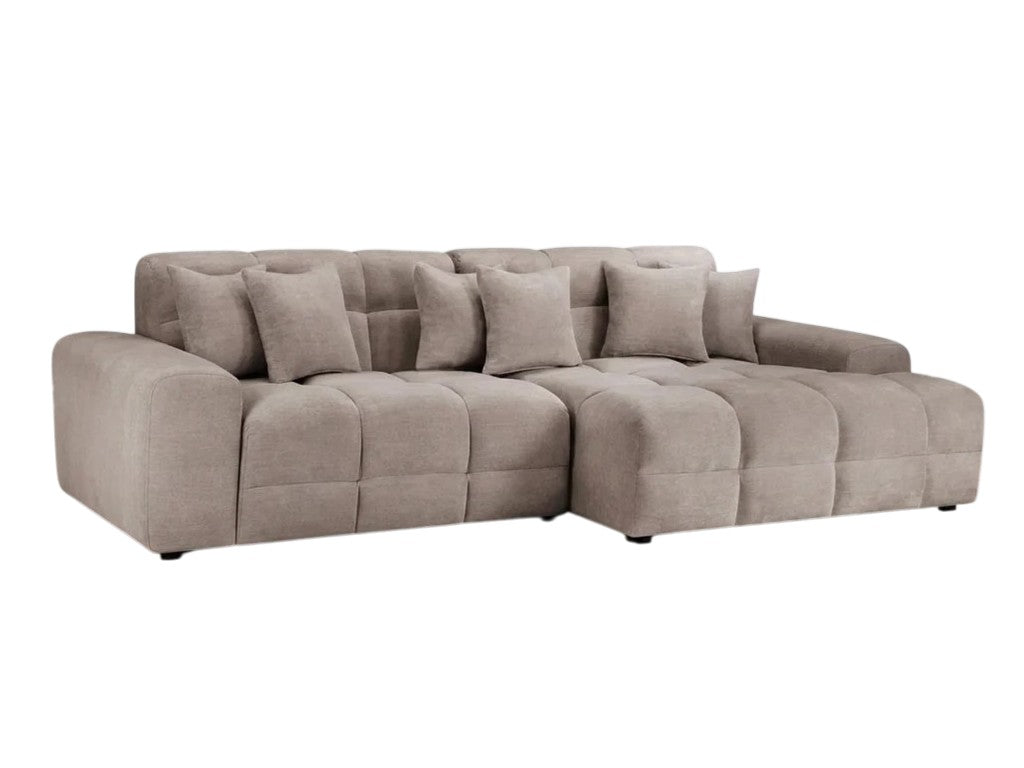 Jacob Mocha Brown Fabric Right Hand L-Shape Corner Sofa