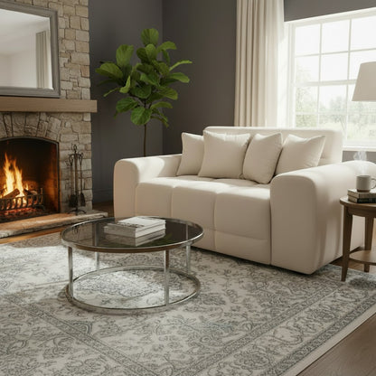 Jacob Natural Beige Fabric 2 Seater Sofa