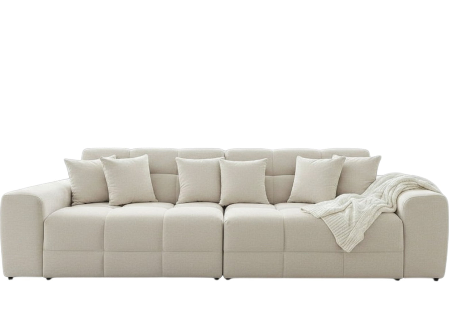 Jacob Natural Beige Fabric 4 Seater Sofa