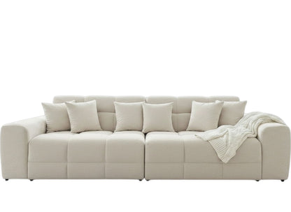 Jacob Natural Beige Fabric 4 Seater Sofa