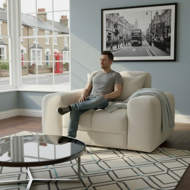 Jacob Natural Beige Fabric Armchair