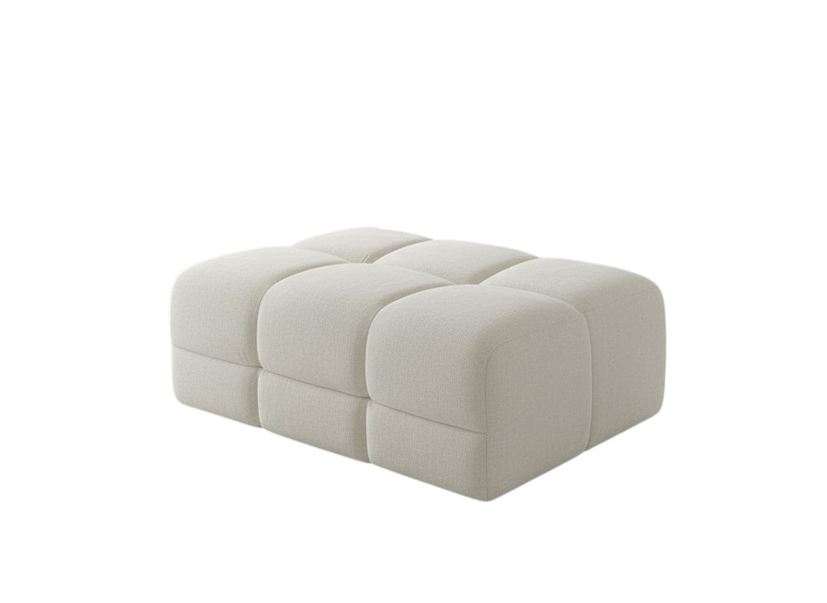 Jacob Natural Beige Fabric Footstool