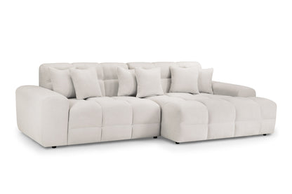 Jacob Beige Cream Fabric Right Hand L-Shape Corner Sofa