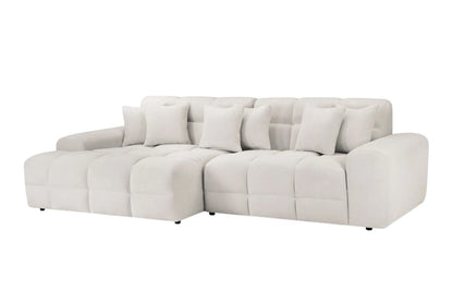 Jacob Beige Cream Fabric Left Hand L-Shape Corner Sofa