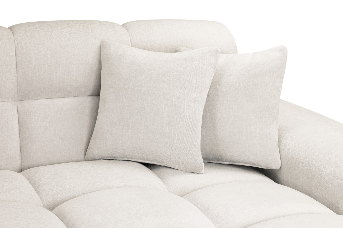 Jacob Beige Cream Fabric Right Hand L-Shape Corner Sofa