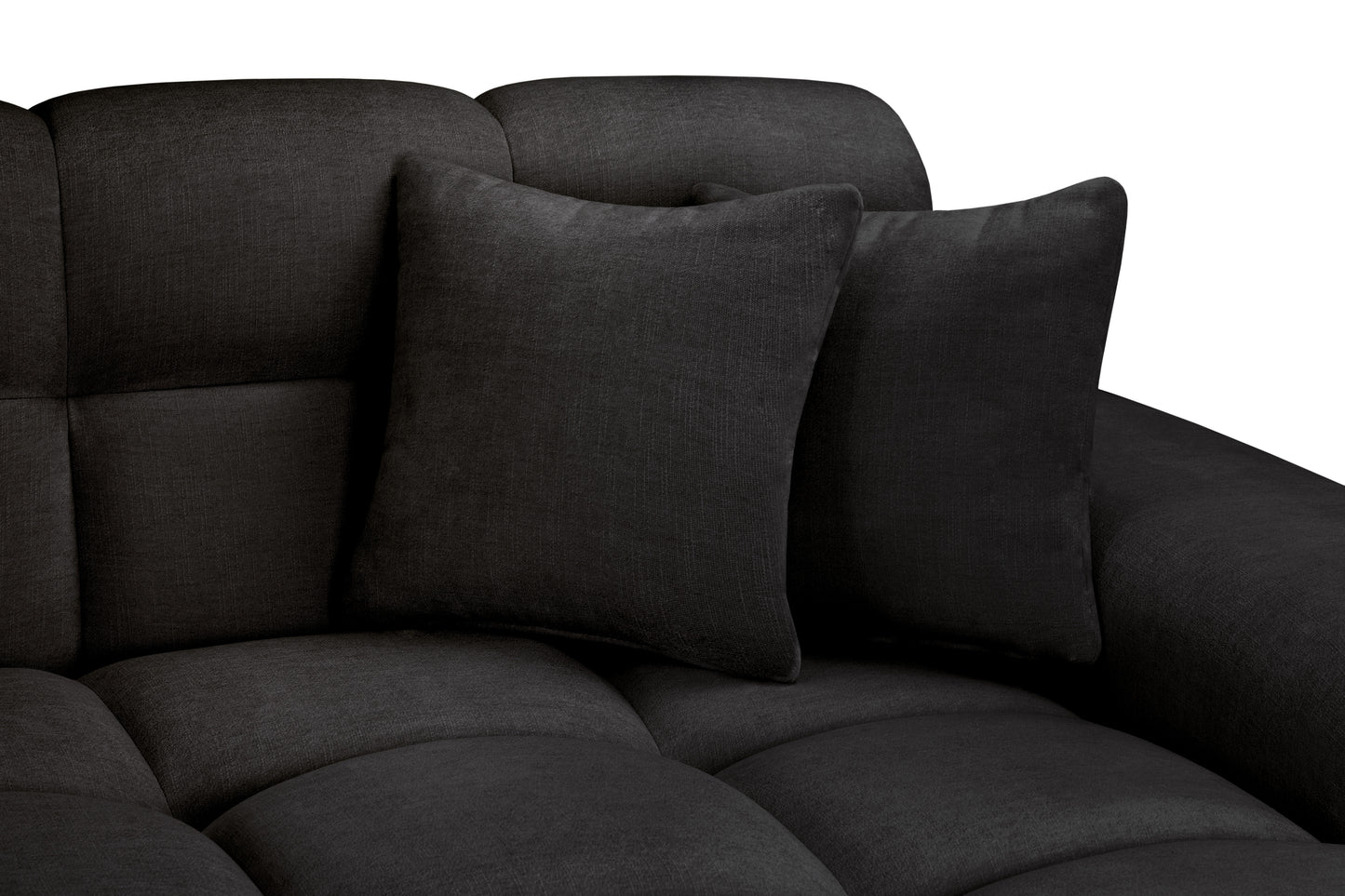 Jacob Black Fabric Right Hand L-Shape Corner sofa
