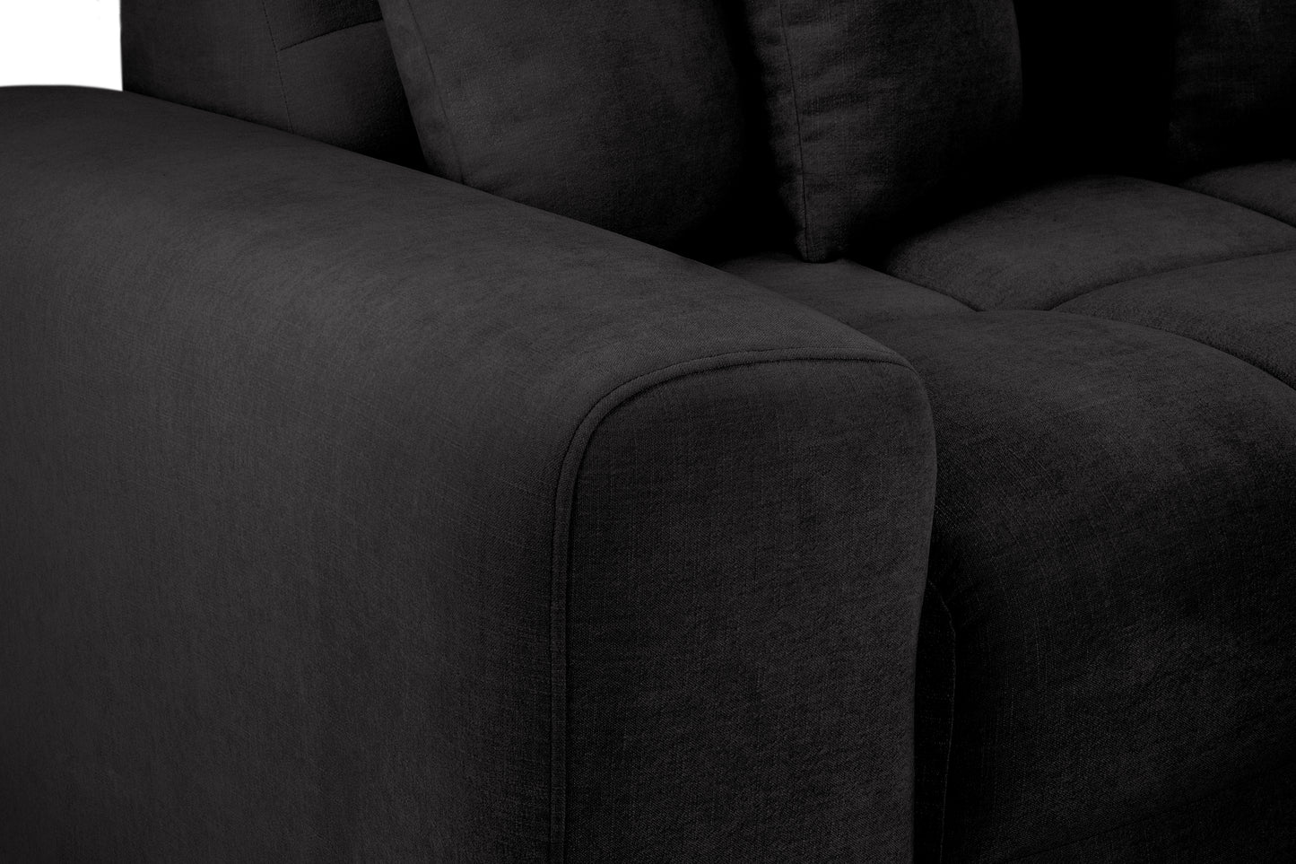 Jacob Black Fabric Right Hand L-Shape Corner sofa
