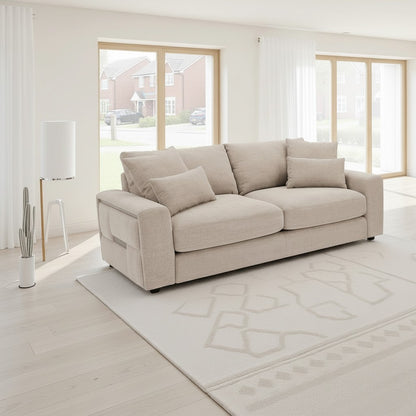 Jupiter Beige Fabric 2 Seater Sofa