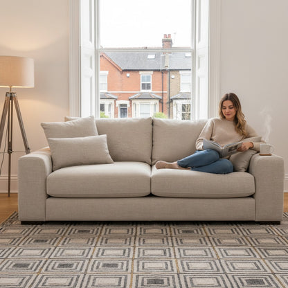 Jupiter Beige Fabric 2 Seater Sofa