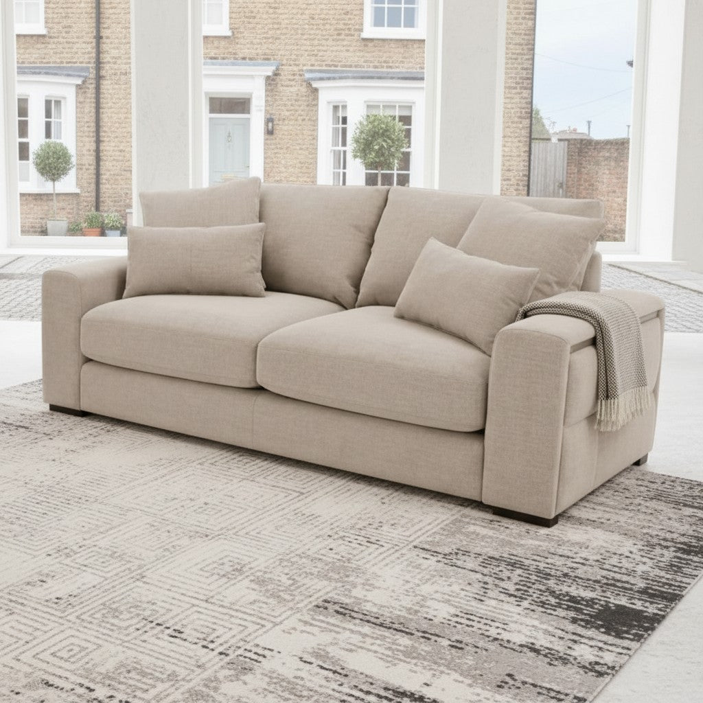 Jupiter Beige Fabric 2 Seater Sofa