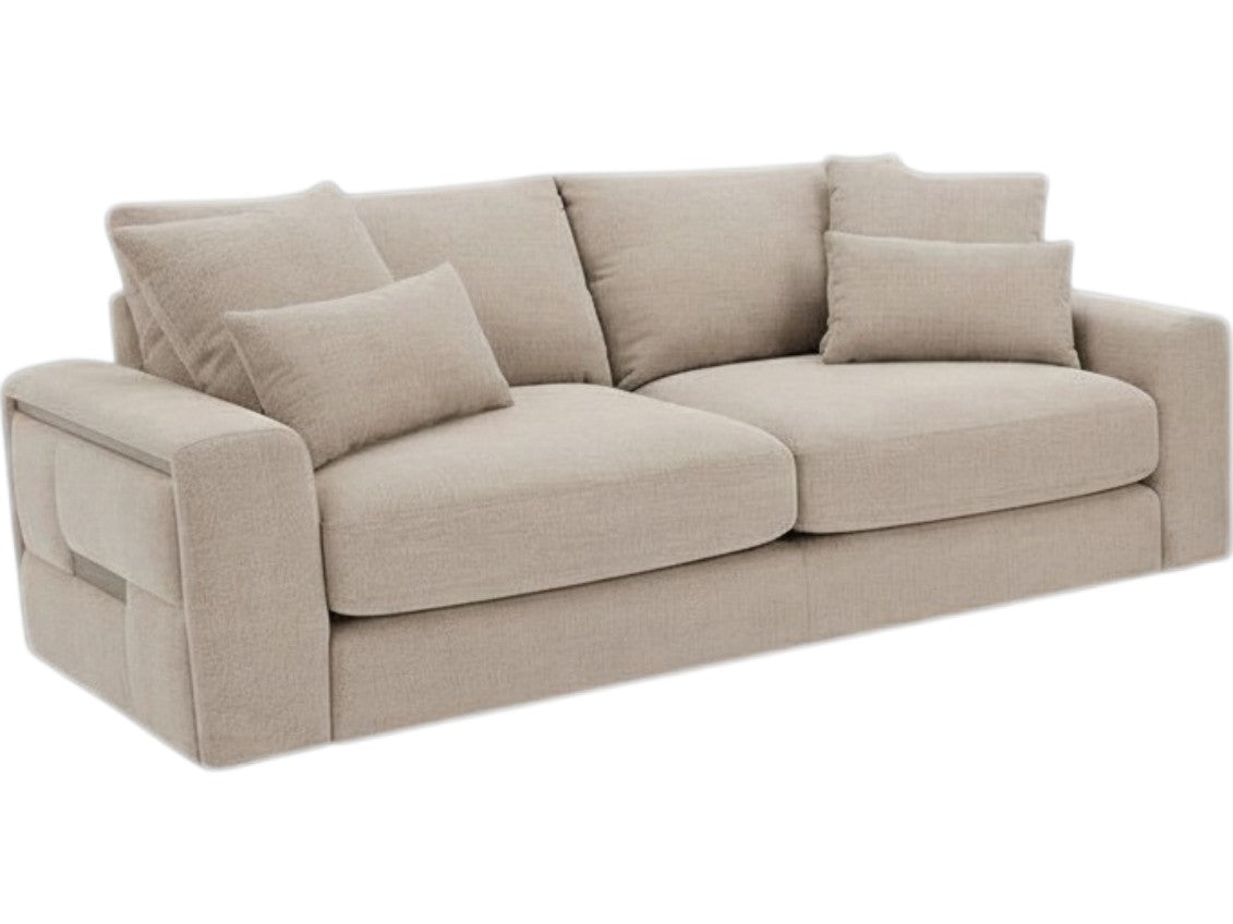 Jupiter Beige Fabric 3 Seater Sofa