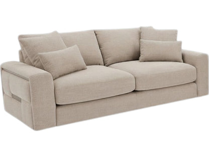Jupiter Beige Fabric 3 Seater Sofa