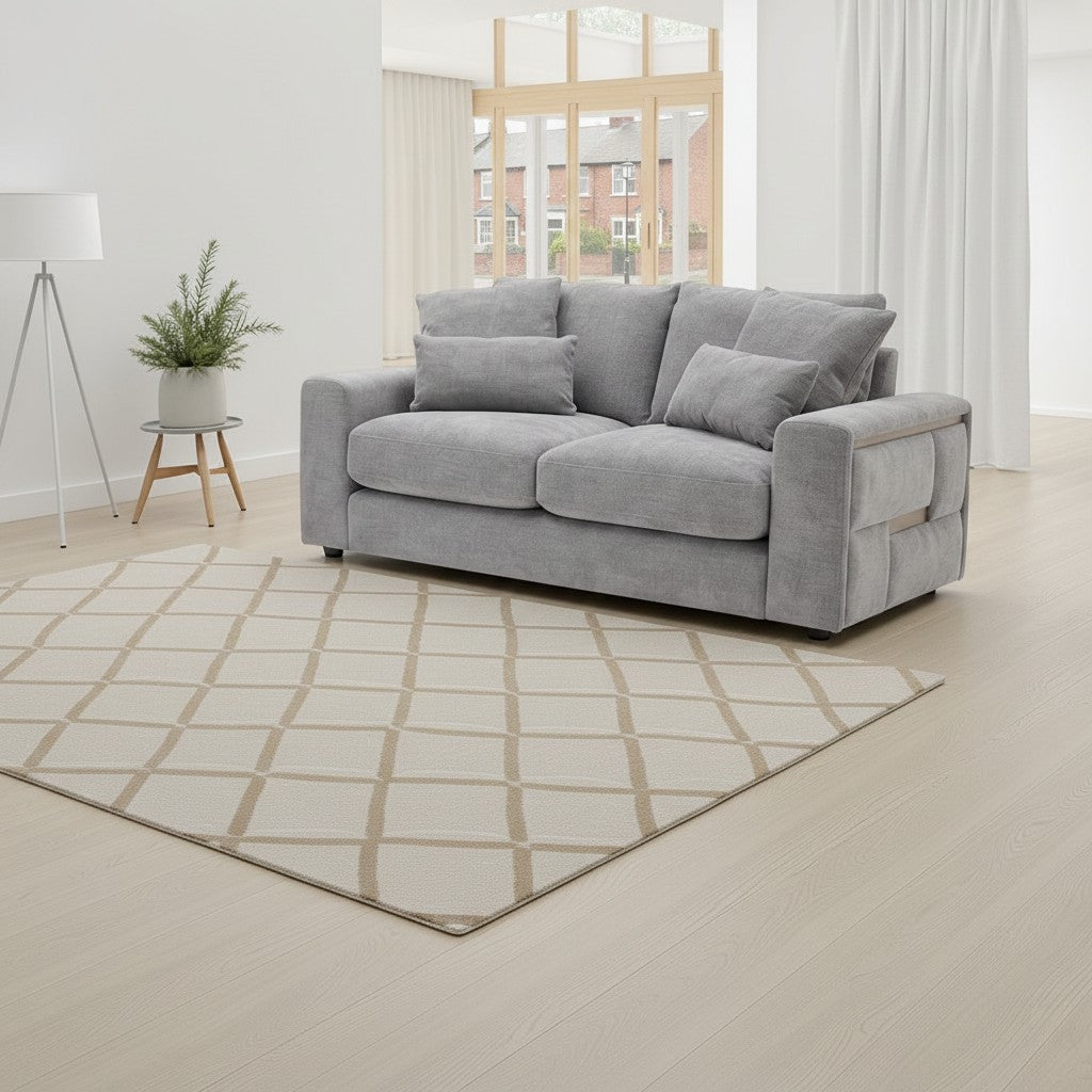 Jupiter Grey Fabric 2 Seater Sofa