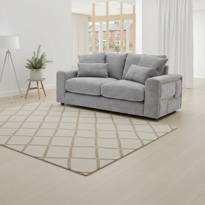 Jupiter Grey Fabric 2 Seater Sofa