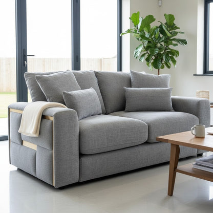 Jupiter Grey Fabric 3 Seater Sofa