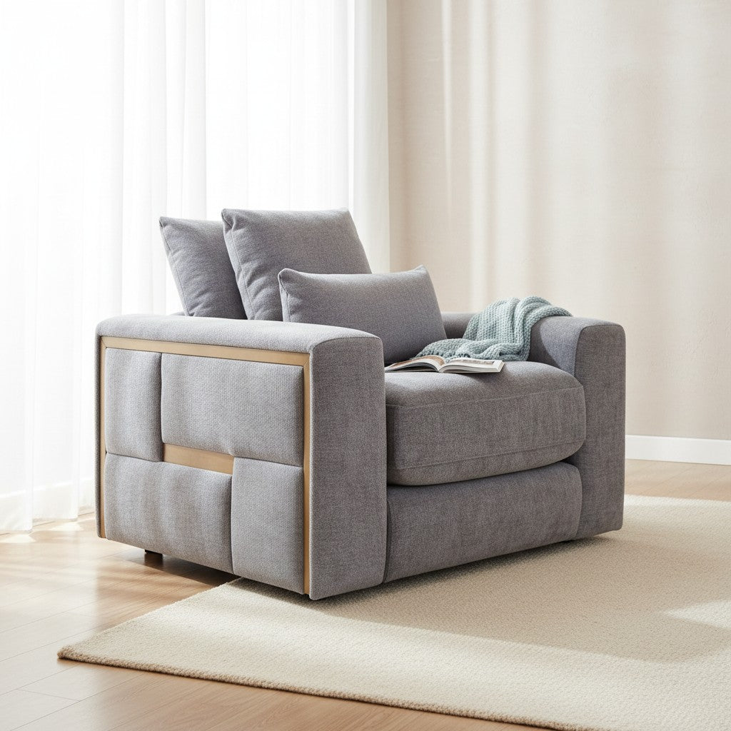 Jupiter Grey Fabric Armchair